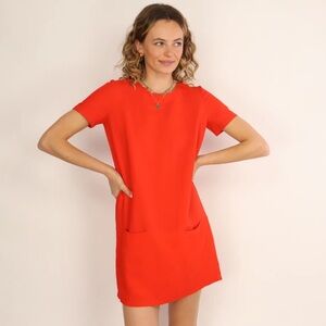 Sessun coral linen mini dress with pockets